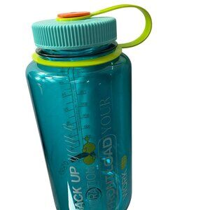 NALGENE Plastic Water Bottle.  Screw Top Lid. BPA-Free.  Green Blue Yellow 32oz